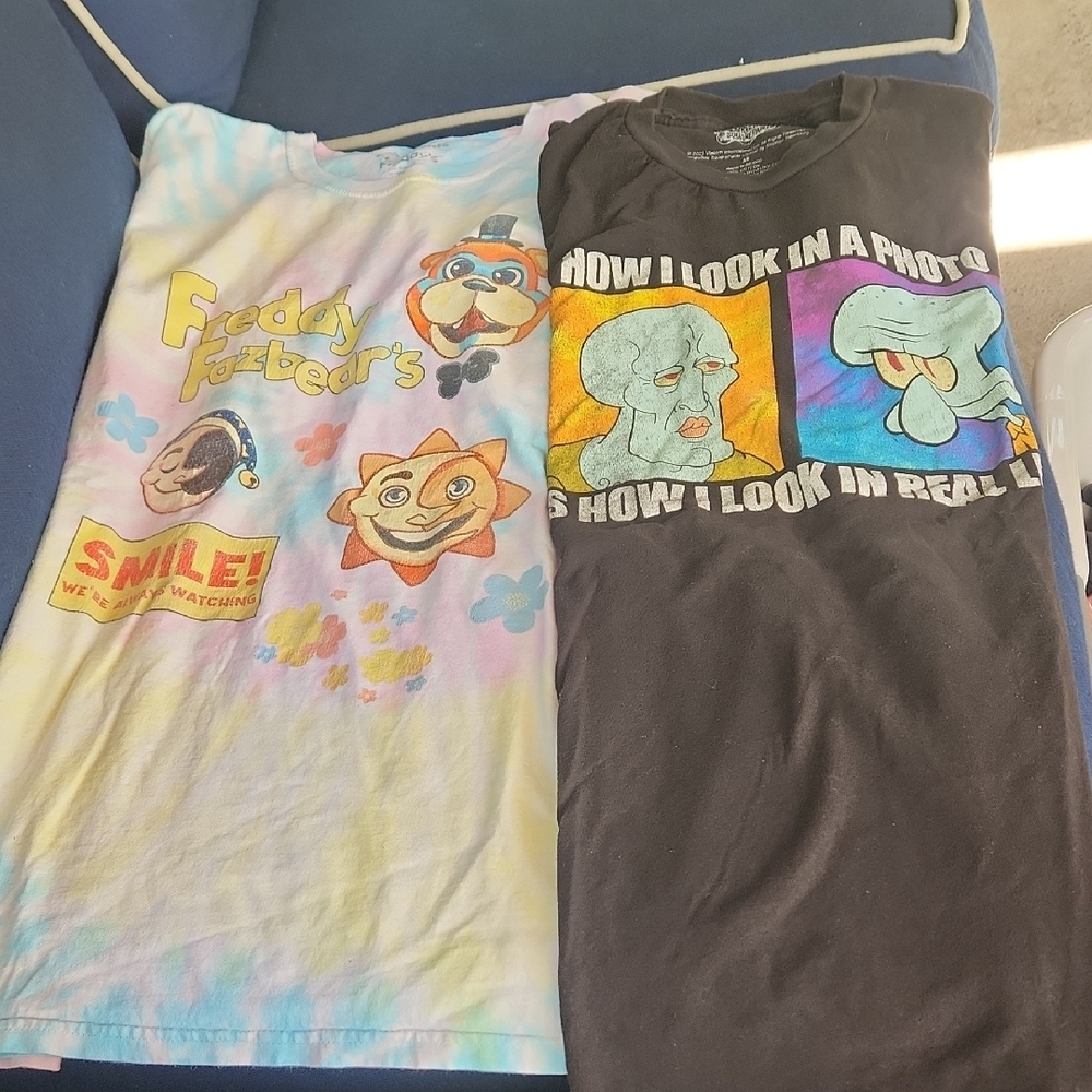 Freddy Fazbear's Tie-Dye & Spongebob Graphic Tees